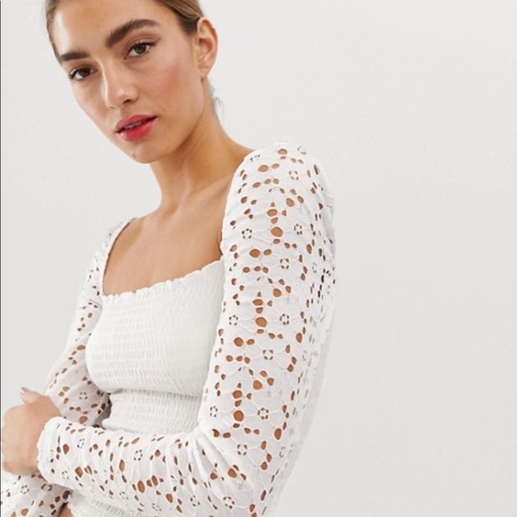 NWT ASOS White Square Neck Top - Picture 4 of 6